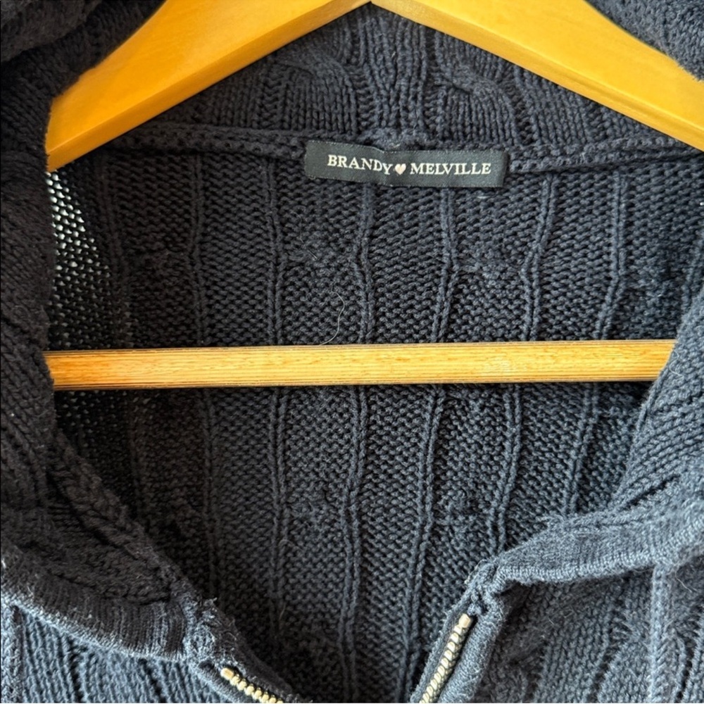 Brandy Melville Cardigan Ayla Cropped Cable Knit Sweater - Picture 6 of 8
